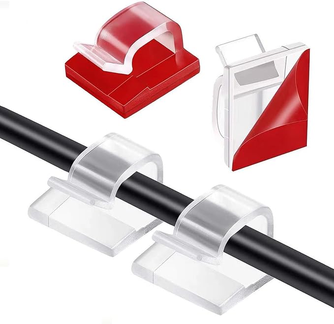 5/8 in Adhesive Cable Clips, 120pcs Outdoor Light Clips, Cord Clips, Sturdy Wire Clips, Finisher Wire Clamp for Home, Car, Office Wire Management Clips (Clear, 5/8"-120PCS)