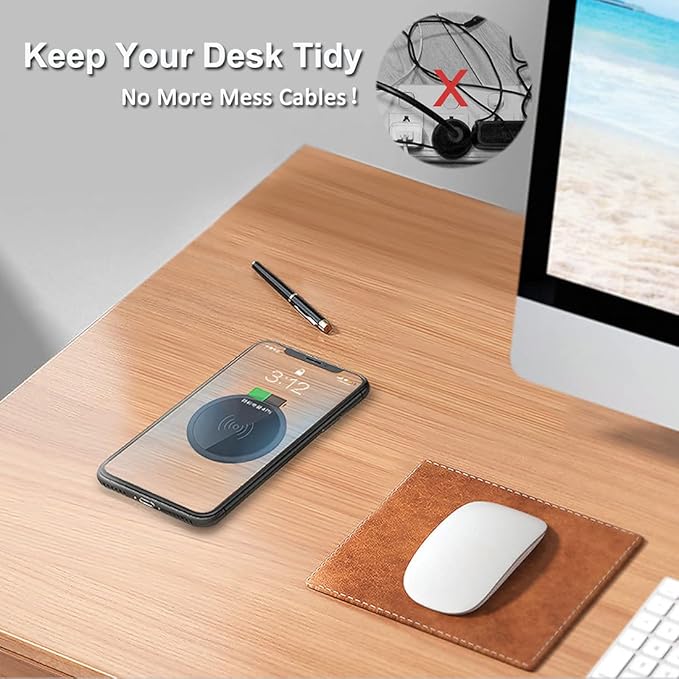 15W Fast Wireless Charging Station Pad Compatible with iPhone 16/16e/16 Pro/16 Pro Max 16 15 14 13 12 11 Series Samsung Galaxy S25 S24 S23 S22 S21 Note 20 (Desk Wireless Charging)