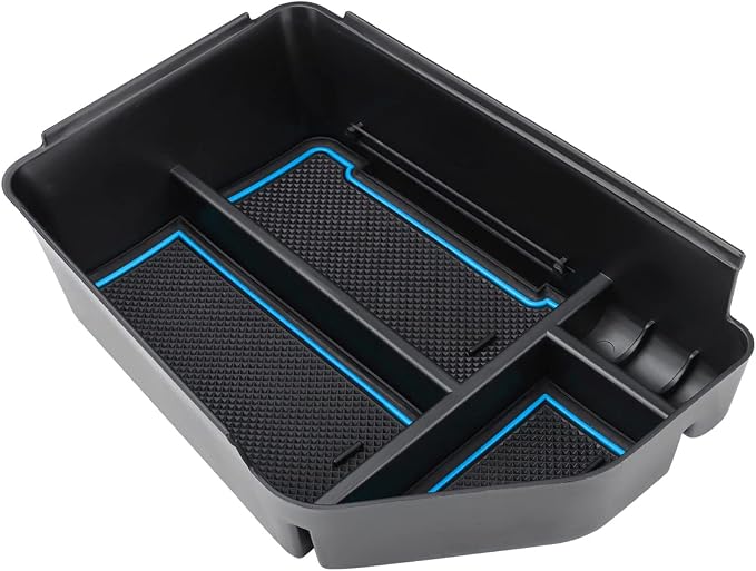 MARCHFA Center Console Organizer Tray Compatible for 2022 2023 2024 2025 2026 Kia EV6 Accessories Armrest Storage Box Tray Organizer Insert (Blue)
