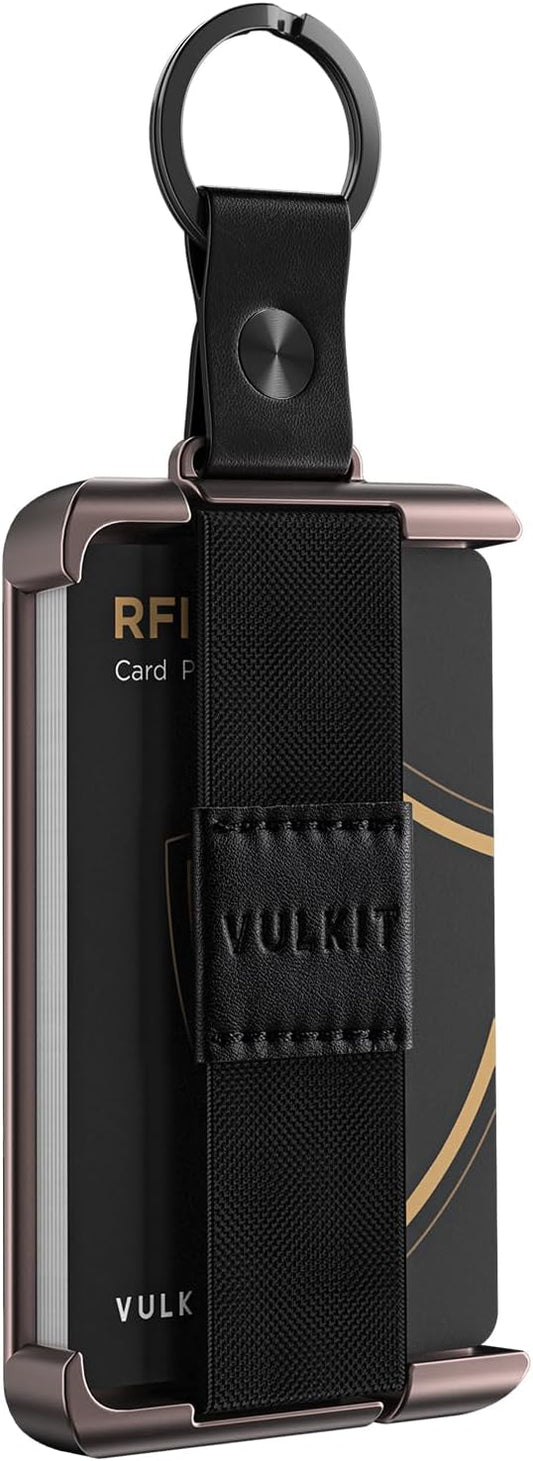 VULKIT Minimalist Slim Wallet For Men Front Pocket Alumimum Credit Card Holder Wallet With RFID/NFC Blocking Cards Grey