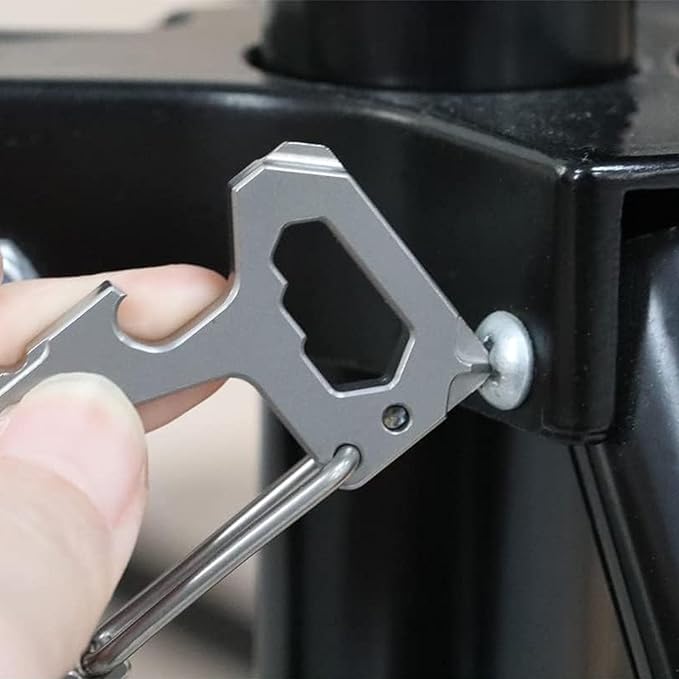 Titanium Carabiner Keychain for Men, Heavy Duty Key Ring Clip with Bottle Opener, EDC Multitool Holder for Keys Belt