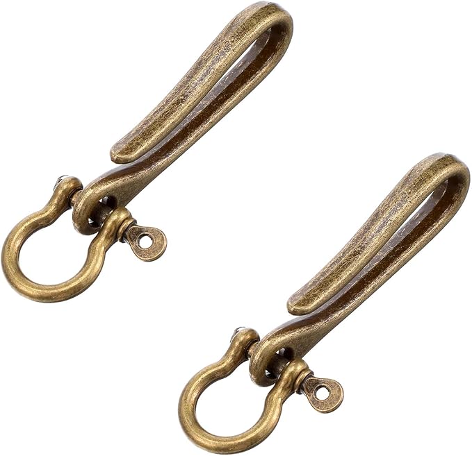 2 Pcs Fish Hook Key Chains, Vintage Keychain Retro Clip for Wallet Purse Belt Buckle Car Key Men Women