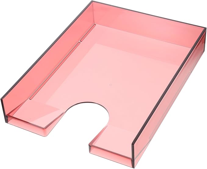 Stackable Plastic A4 File Box Document Organizer with Lid, Desktop Organizing Storage Container for Office and School Supplies