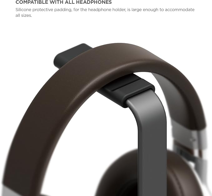 elago® H Stand [Dark Grey] - [Premium Aluminum][Scratch-Free Padding][Perfect Height][Compatible with AirPods Max and All Headphones][Modern Design] Gaming and Audio Headphones