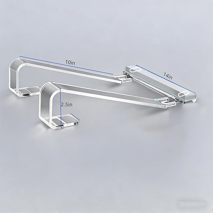 Clear Acrylic Laptop Stand with Detachable Wrist Rest - Ergonomic Computer Riser for 10-20 inch MacBook, Dell, XPS, HP & More, Portable Desktop Organizer