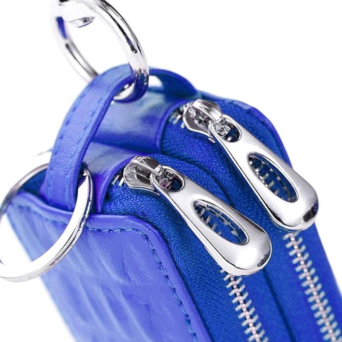 BAKUN Two-Sides Mini Leather Car Key Case, Key Holder Key Organizer Wallet