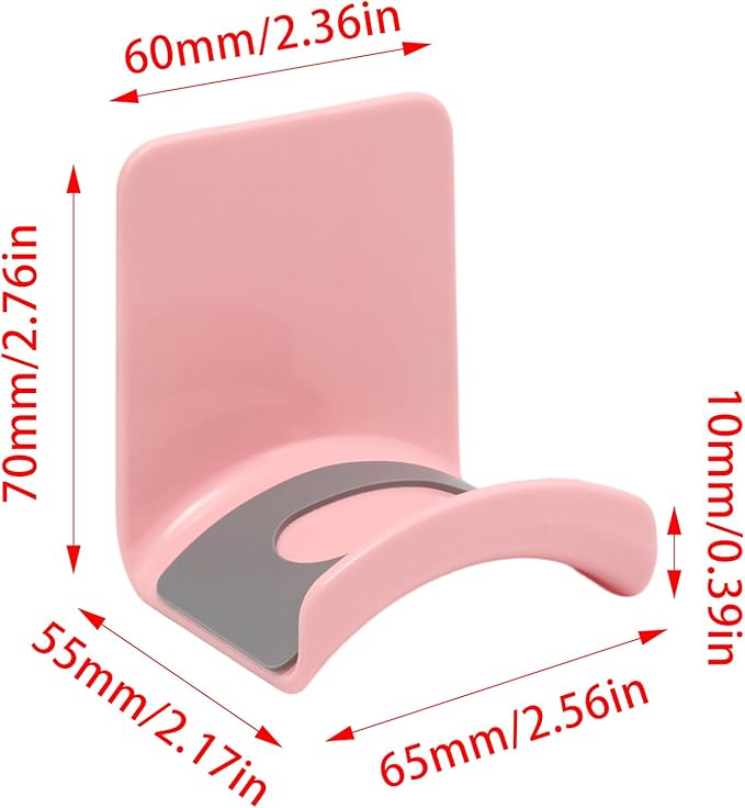 1Pcs Pink ABS Plastic Headphone Stand Hanger, Table Wall Mount Headset Holder Hook, Adhesive Earphones Hangers for Desk Headphone Hanger, Most Headphones and Controller