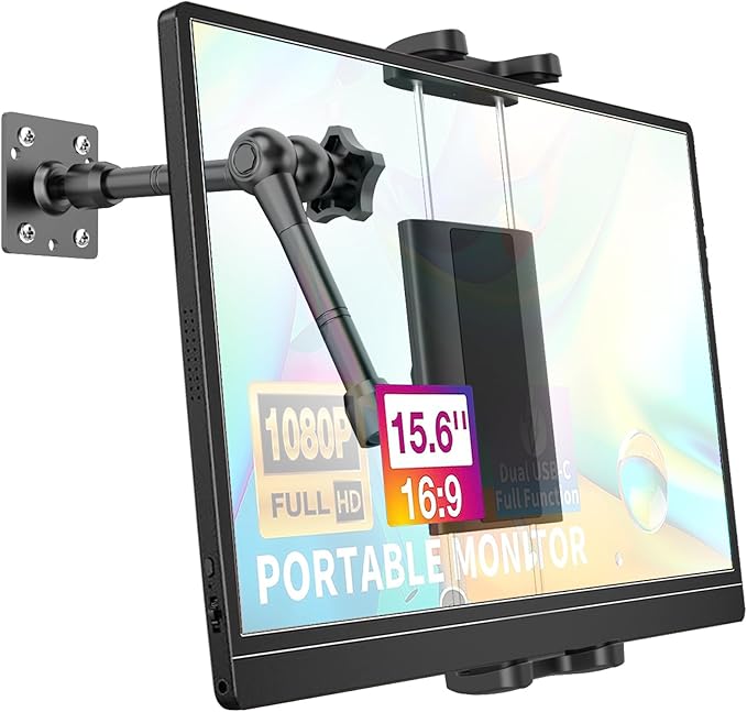 Single Monitor Desktop/Wall Mount Stand - Fits 4.7-15.6'' Monitor, Tablets, Surface Pro - Full Motion Adjustable with Metal Ball Head