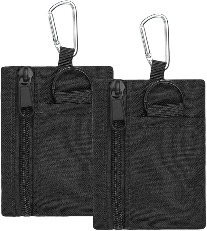 2 Pack Tactical Mini Coin Pouch Military Compact EDC Pouch Utility Backpack Accessories Bag Purse Key Small Tool Earphone Credit Card Holder Sport Waist Pack