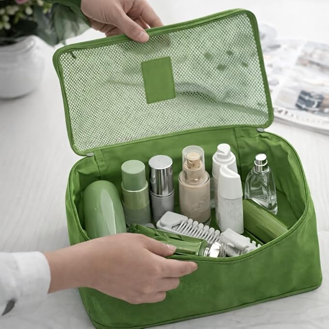 6 Set Travel Packing Cubes for Luggage – Laundry Pouch Organizer Bags, Lightweight Storage Pouches for Clothes, Shoes, and Toiletries (green)