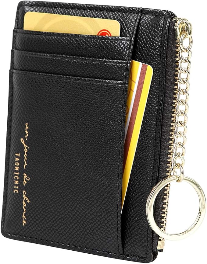 Women's 8 Cards Slim Minimalist Card Holder Coin Changes Purse Keychain Front Pocket Wallet | 8 Cards, Slim, Minimalist, Coin Changes, Purse, Keychain