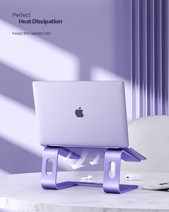 Nulaxy Ergonomic Aluminum Laptop Stand - Detachable Riser for 10-15.6' Laptops (Purple)
