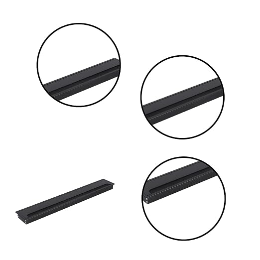 Desktop Cable Management Cover for Desk Organization - Aluminum Alloy Cable Box with Brush Seal (Black, 8.0x50.0x2.8 cm)