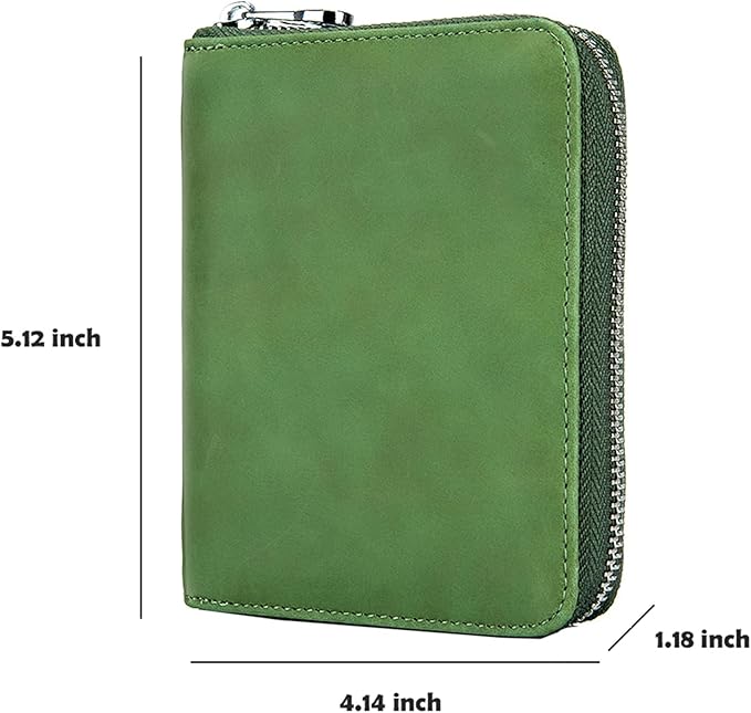 boshiho RFID Blocking 24 Slot Credit Card Holder Wallet Real Leather Multi Card Organizer Wallet with Zipper