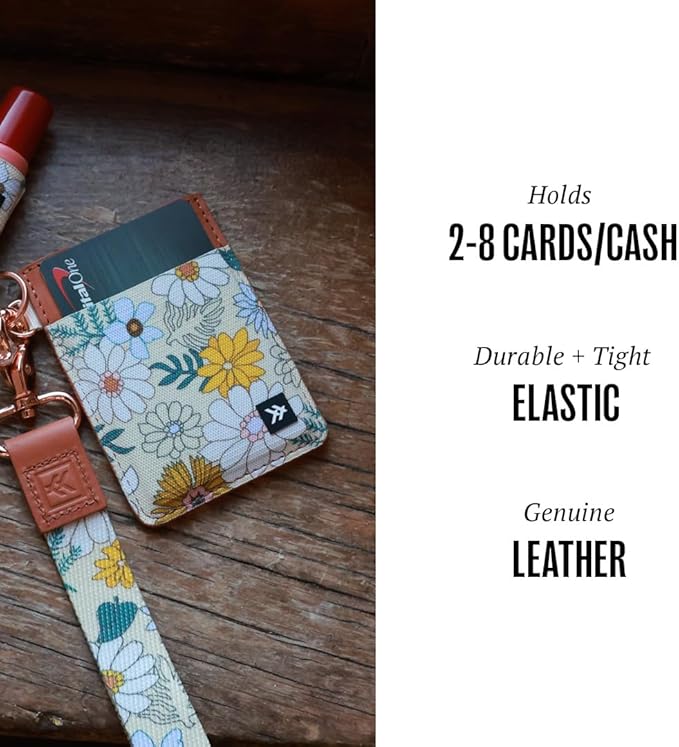 Thread Wallets Ultra Slim Minimalist Leather Card Holder Wallet (Blossom)
