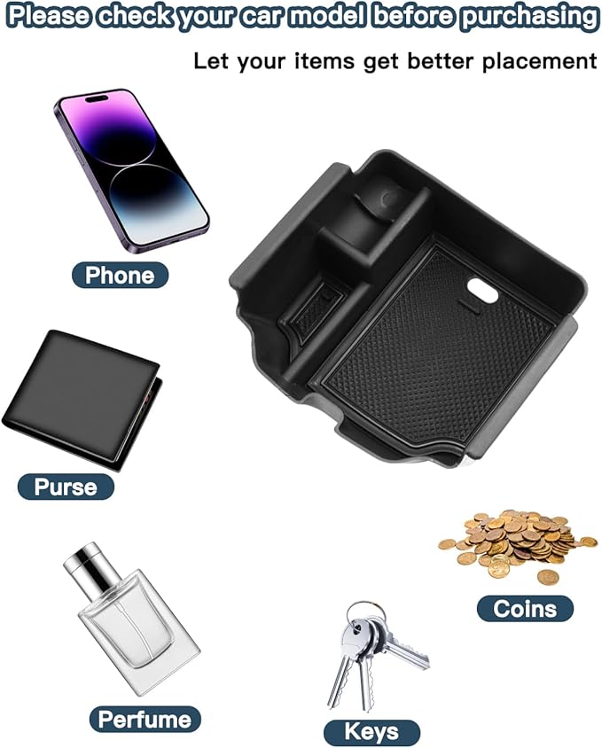 2022-2026 Civic Si Center Console Organizer for 2026 Honda Civic Si Accessories ABS Armrest Console Glover Tray Compatible with 2022 2023 2024 2025 2026 Honda Civic Si & Civic Type-R(Only for Manual)