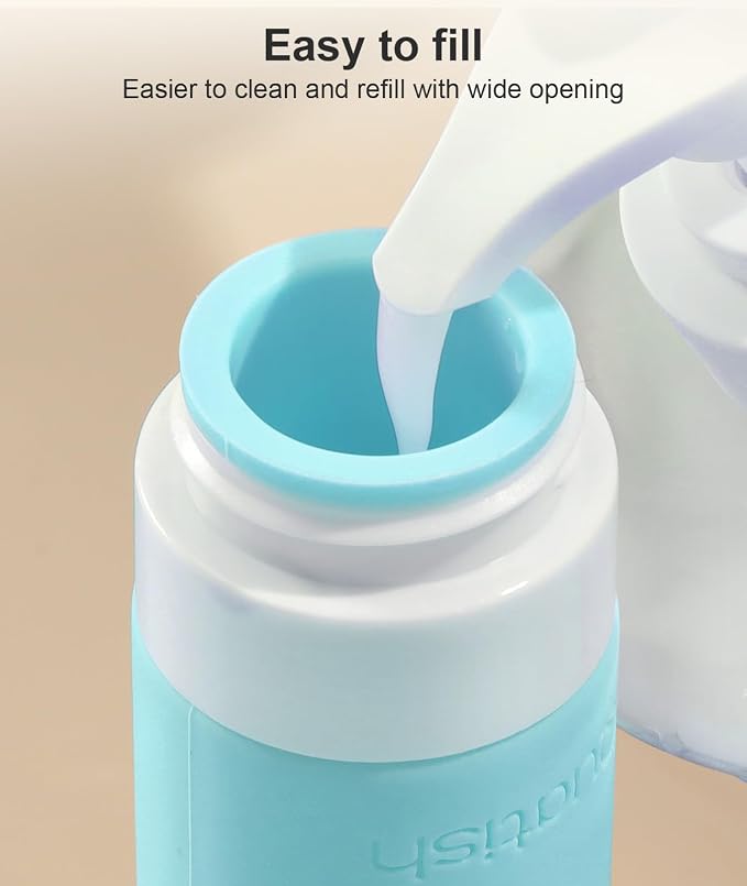 Quatish Travel Bottle for Toiletries 6 Pack, Original Patented Leakproof 3oz Tsa Approved Travel Size Container, BPA Free Silicone Shampoo and Conditioner Bottle, Cruise Camping Essentials, Periwinkle
