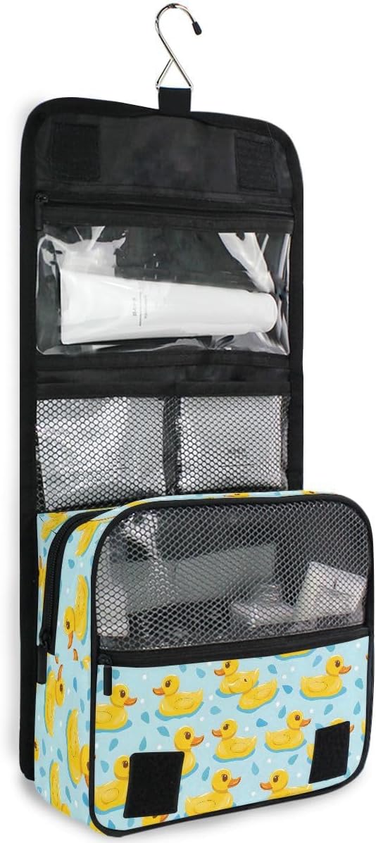 senya Hanging Travel Toiletry Bag Cute Kit Makeup Case Cosmetics Organizer for Men Women (Many Duck)