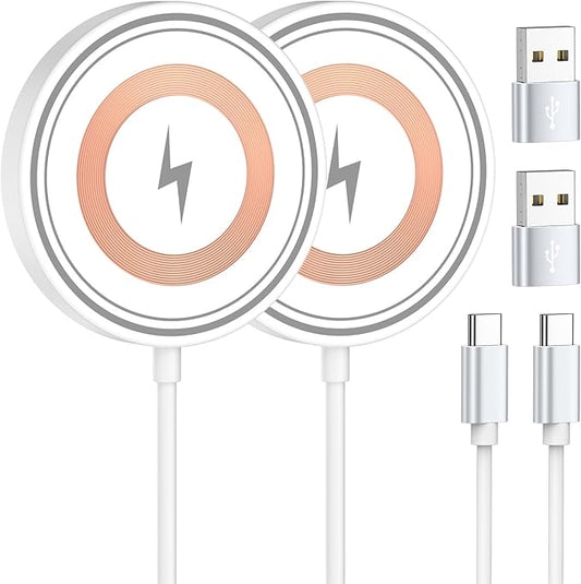 for Samsung S26 Ultra Wireless Charger Pad Fast Charger Magnetic Mat for Samsung Galaxy S26 S25 S24,15W 2 Pack cargador inalámbrico Magsafe Stand with 4FT USB-C/USB A Port para Google Pixel 10A 10 Pro