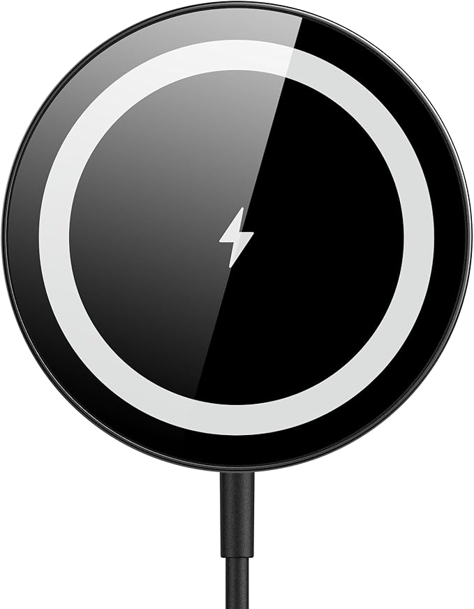 for Mag-Safe Charger, Magnetic Wireless Charger Made for iPhone 17/17 Pro/17 Pro Max/Air/16/15/14/13/12 Series, Mag Safe Charging Pad for AirPods Pro 3 2 (Black)