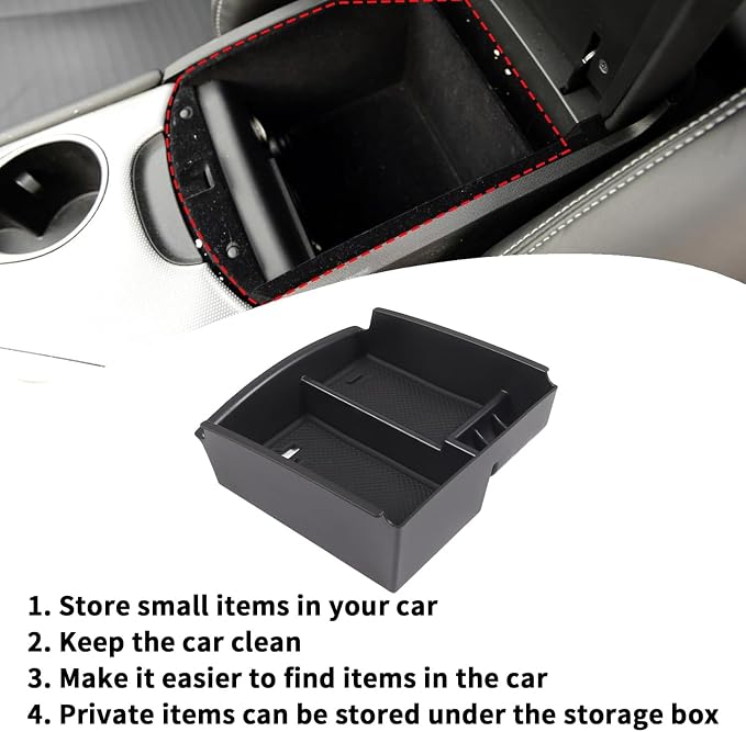 Gah Q50 Car Armrest Box compatible with Infiniti Q50 2014 2015 2016 2017 2018 2019 2020 2021 Central Secondary Q50L Storage Glove Container Insertion Tray Organizer