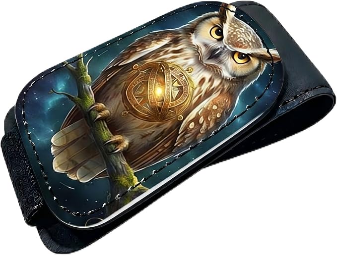 Owl Car Sunglasses Holder Magnetic Leather Glasses Clip for Car Sun Visor Cute Owl Cars Accessories Eyeglass Hanger Organizer Universal Visor Clip for Women and Men Gifts Decor