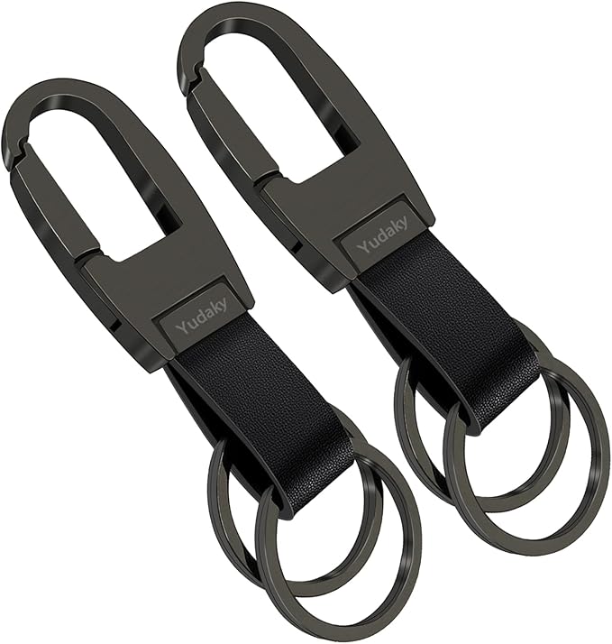 Key Chain Leather Heavy Duty Car Keychain for Men and Women 2 Pack