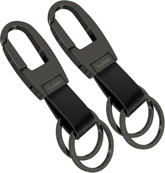 Key Chain Leather Heavy Duty Car Keychain for Men and Women 2 Pack