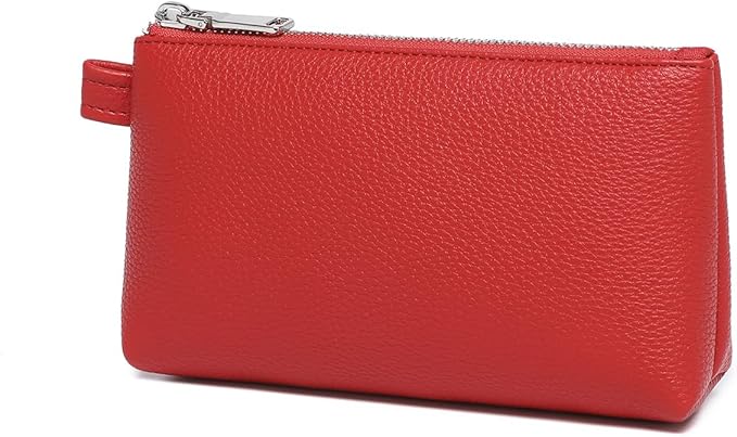 PU Leather Makeup Simple and Convenient Handbag Small Exquisite Storage Bag (PU/Pomegranate Red)
