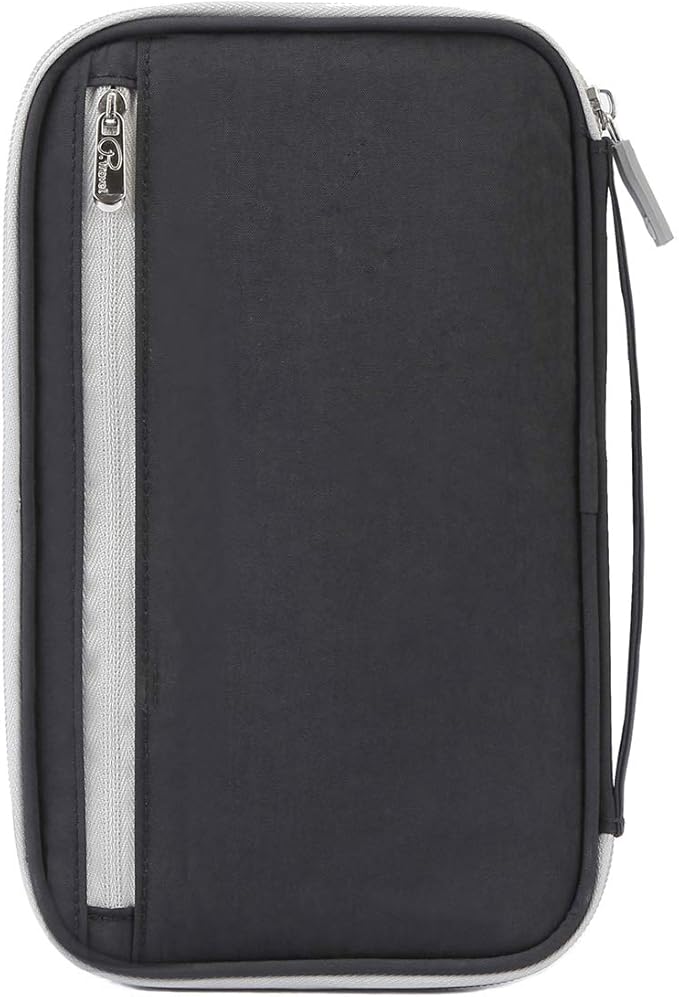 VanFn Passport Wallets, Travel Wallet, RFID Family Passport Holder, Trip Document Organizer (Black)