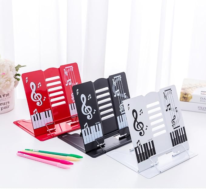 Book Stand 68 Angle Adjustable and Portable Reading Stand Tablet/Cookbook/Textbook/Sheet Music/Tablature/Painting/Book Stand Document Holder - White