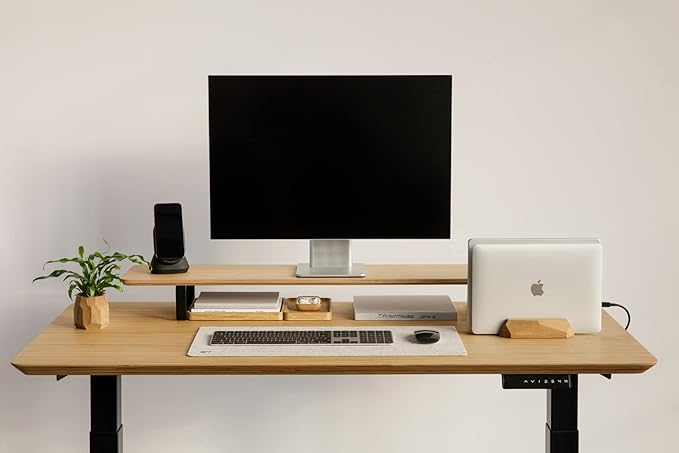 Oakywood Dual Laptop Dock, Vertical Laptop Stand Wood, Laptop Stand for Desk, Desk Organizer, Vertical Laptop Holder, Compatible with All MacBook Pro Air iPad, for 2 Device ??7,1x4,5x1,6?? Oak