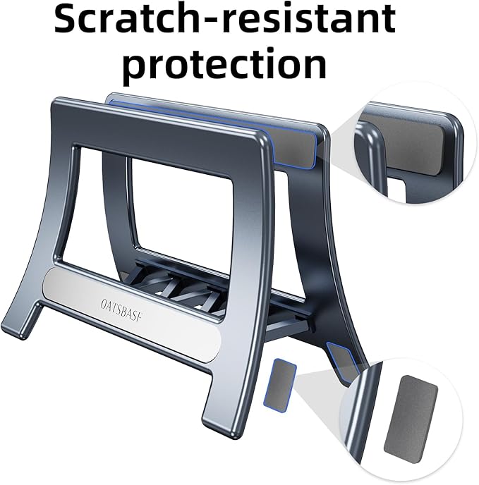 Vertical Laptop Stand for Desk, Gravity Auto Lock MacBook Stand,ABS Plastics Laptop Holder Vertical Compatible with MacBook Pro, Air,Tablet, Space-Saving Organize Work & Home Office(Gray)