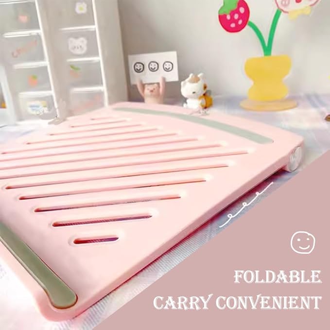 Laptop Stand for Desk Stable Foldable Adjustable Multi-Angle Computer Desktop Holder Ventilated Lapdesks Riser for Mackbook, Lenovo, Dell, iPad, HP - Within 17' (Pink)