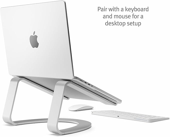 Twelve South Curve SE Ergonomic Aluminum Laptop and MacBook Stand with Anti-Slip Silicone to Prevent Scratching | Compatible with 11" to 17” laptops
