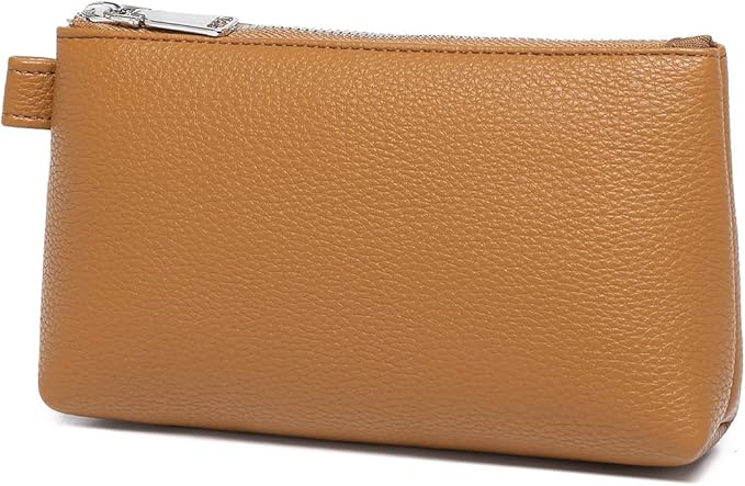 PU Leather Makeup Simple and Convenient Handbag Small Exquisite Storage Bag (PU/Ochre)