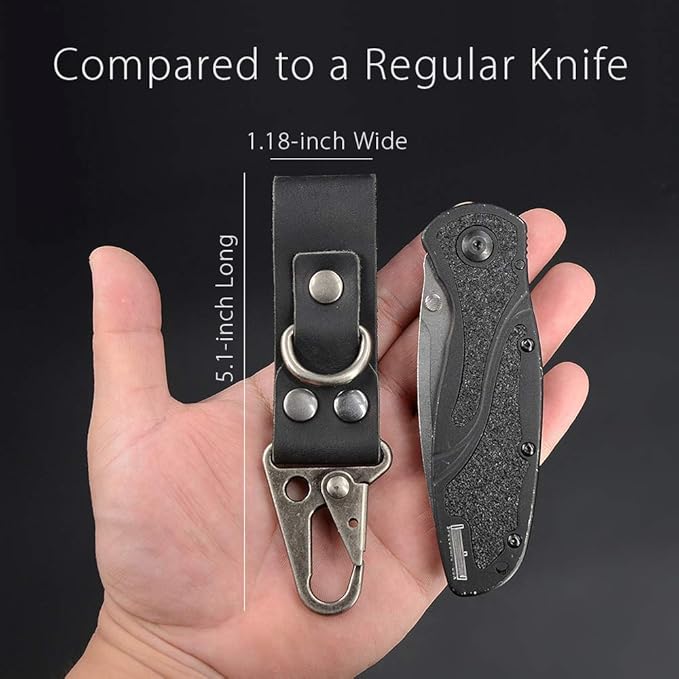 diodrio EDC Leather Strap Keychain Holder, Heavy Duty Belt Clip Key Ring Fob Holder. 2 per Pack.