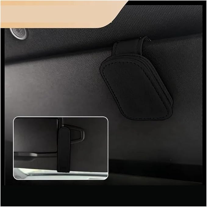 Car Glasses Cases for Sunglass Holder Car Visor Sunglasses Clip Magnetic Leather Glasses Black/1PCS (Black)