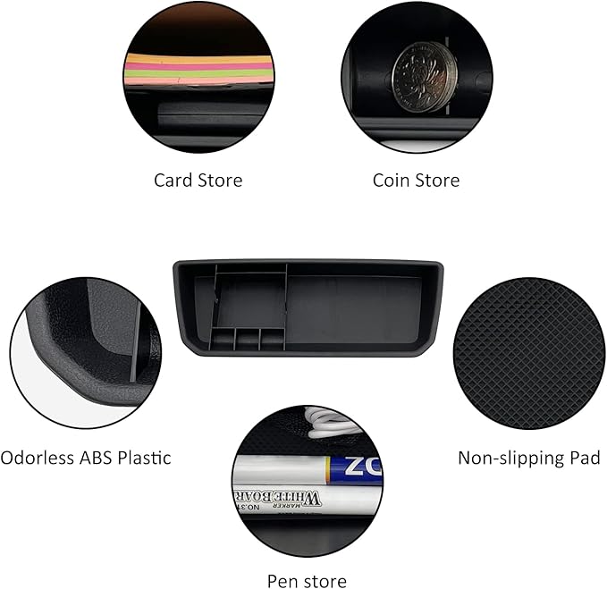 JOJOMARK for VW Atlas and Cross Sport Accessories Dashboard Organizer 2018 2019 2020 2021 2022 2023 Insert ABS Box Storage (Not fit for 2024)