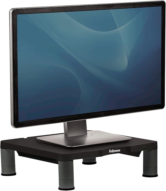Fellowes® Monitor Riser, 4" H x 13 1/8" W x 13 1/2" D, Graphite