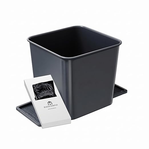Car Trash Can with Stability Wings – Leakproof Portable Garbage Bin for Fabric & Rubber Mats – Compact Durable Plastic Auto Organizer for Cars, SUVs, Trucks (Gray, Small)