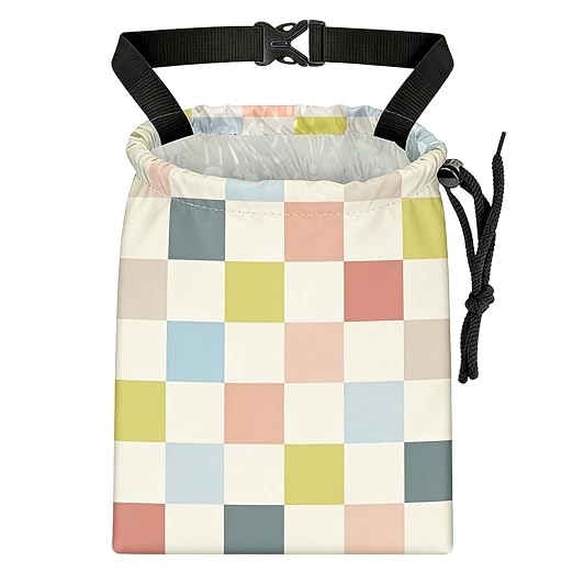 Colored chessboard Car Trash Bag - Waterproof Car Trash Bag Hanging Leakproof Car Garbage Bag - Washable Reusable Trash Bag For Car Interior Hanging Organizer Storage Vehicle Travelling Camping