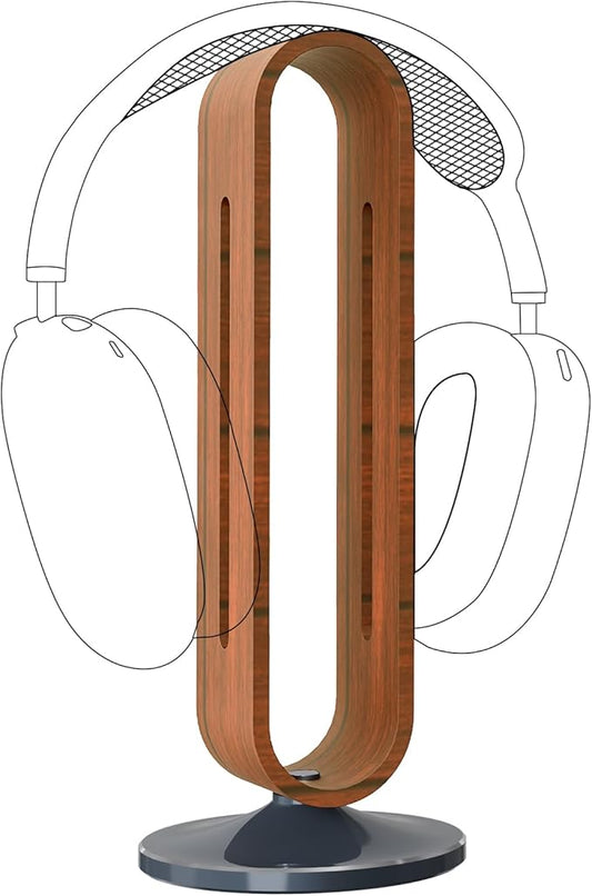 GEEKRIA Wooden | Aluminum Alloy Headphones Stand for Over-Ear Headphones, Gaming Headset Holder, Desk Display Hanger with Solid Heavy Base Compatible with Sony, Bose, AKG, JBL (Walnut)