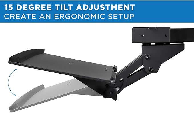 Mount-It! Keyboard Tray Under Desk, Full Motion Computer Keyboard and Mouse Tray, Slide Out Ergonomic Keyboard Drawer with Gel Wrist Pad, 26" Wide, Tilt, Swivel and Height Adjustment, Black