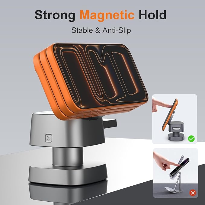 4 in 1 Wireless Charging Station for Apple Devices with Night Light, Mag-Safe Charger Stand, 15W Fast Charging for iPhone 17/16/15/14/13/12 Series, iWatch & AirPods(with USB-C Cable)