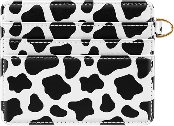 Slim Minimalist Front Pocket RFID Blocking Credit Card Holder Small Wallet Cute Card Cases for Women,Cow