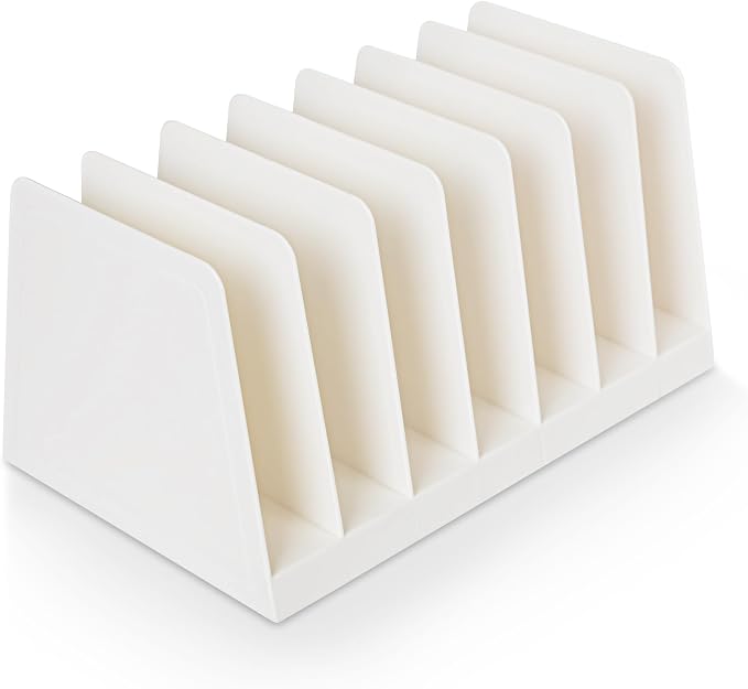Desktop File Organizer, Mail Organizer, 7 Compartments Office File Sorter, for Easy access to your files, Invoices, Letters and more - 4.5" Height x 8.8" Width x 5.5" Depth - White, Eco-Friendly