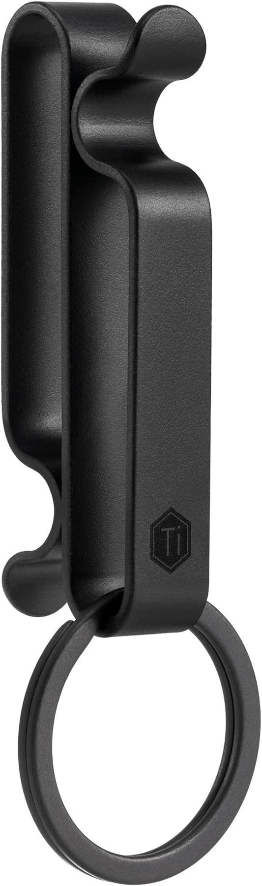 KeyUnity KM00 Titanium Belt Loop Keychain Clip Double Side Quick Release Key Holder with Detachable Key Ring