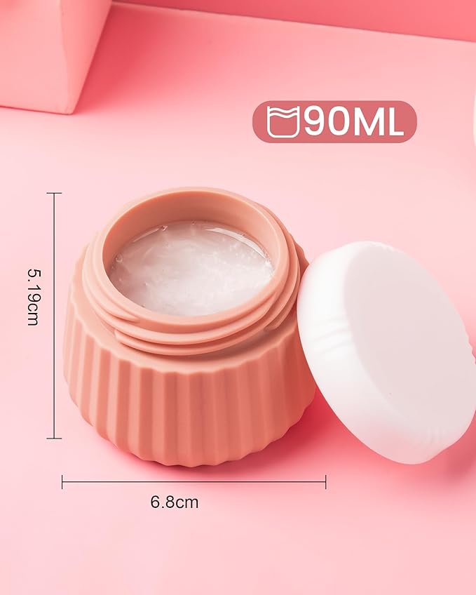 Mrsdry Travel Containers for Toiletries 4 Pack, TSA Approved Travel Size Toiletries, Travel Size Containers, With Clear Bag Leak Proof Silicone Jars, Travel Essentials Creams Jars Carrying Small Items