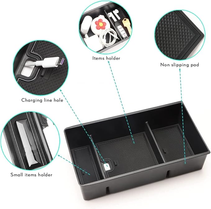 MARCHFA Center Console Organizer Tray Compatible for 2021 2022 2023 2024 2025 Toyota Venza Accessories Armrest Storage Box Insert Tray Organizer